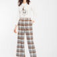 Checked ankle-length straight pants