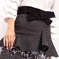 Marbled skirt with flounce on the hip