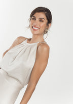 Top ALBA CONDE fluido satinado