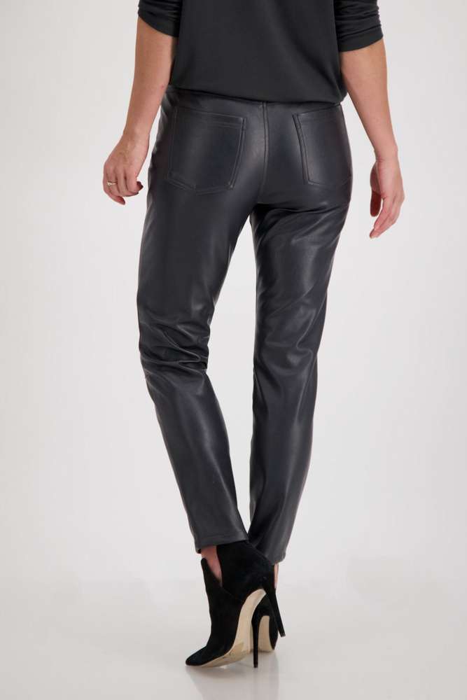 Pantalon skinny en similicuir avec fausses poches