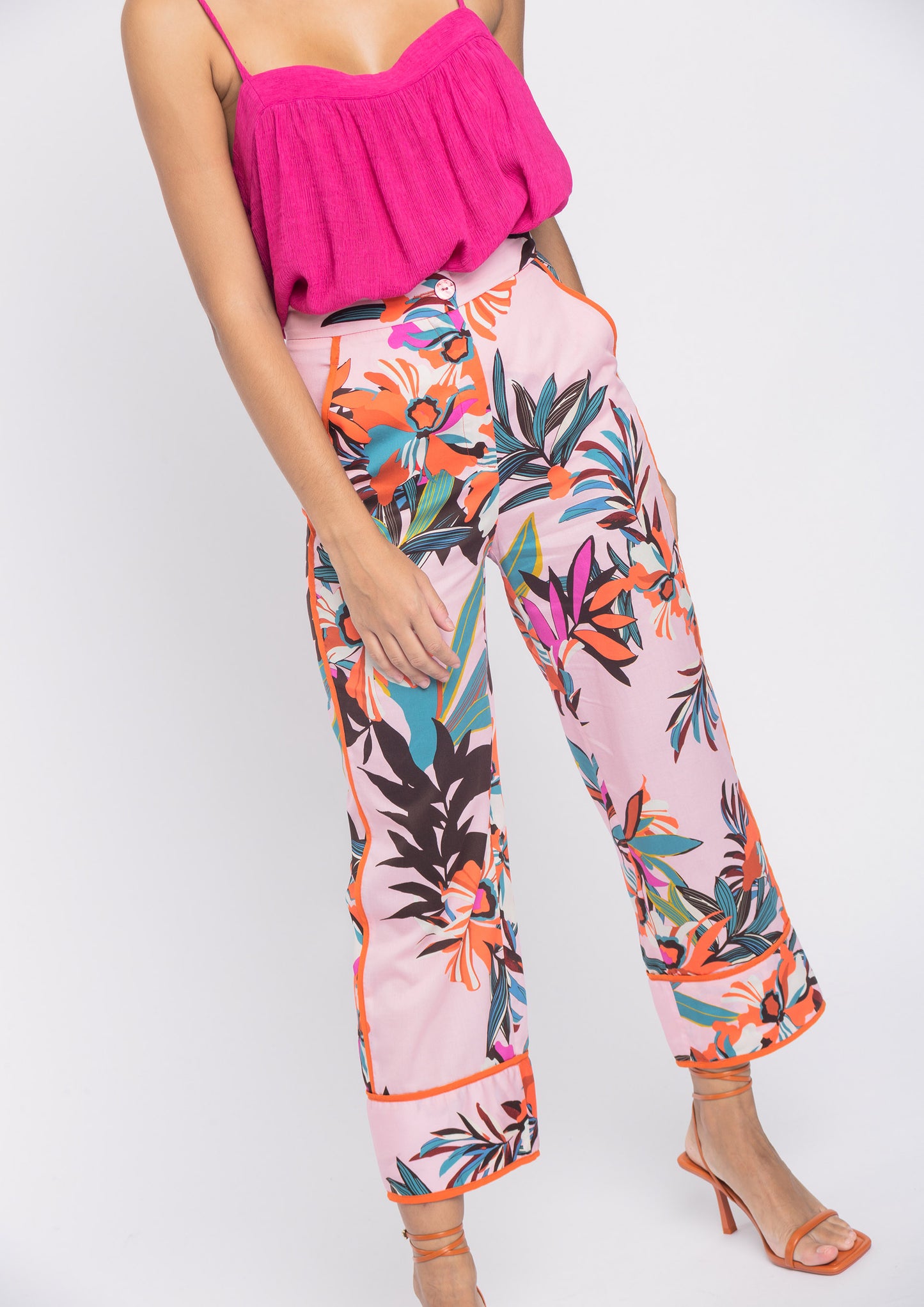 Multicolored print pajama pants