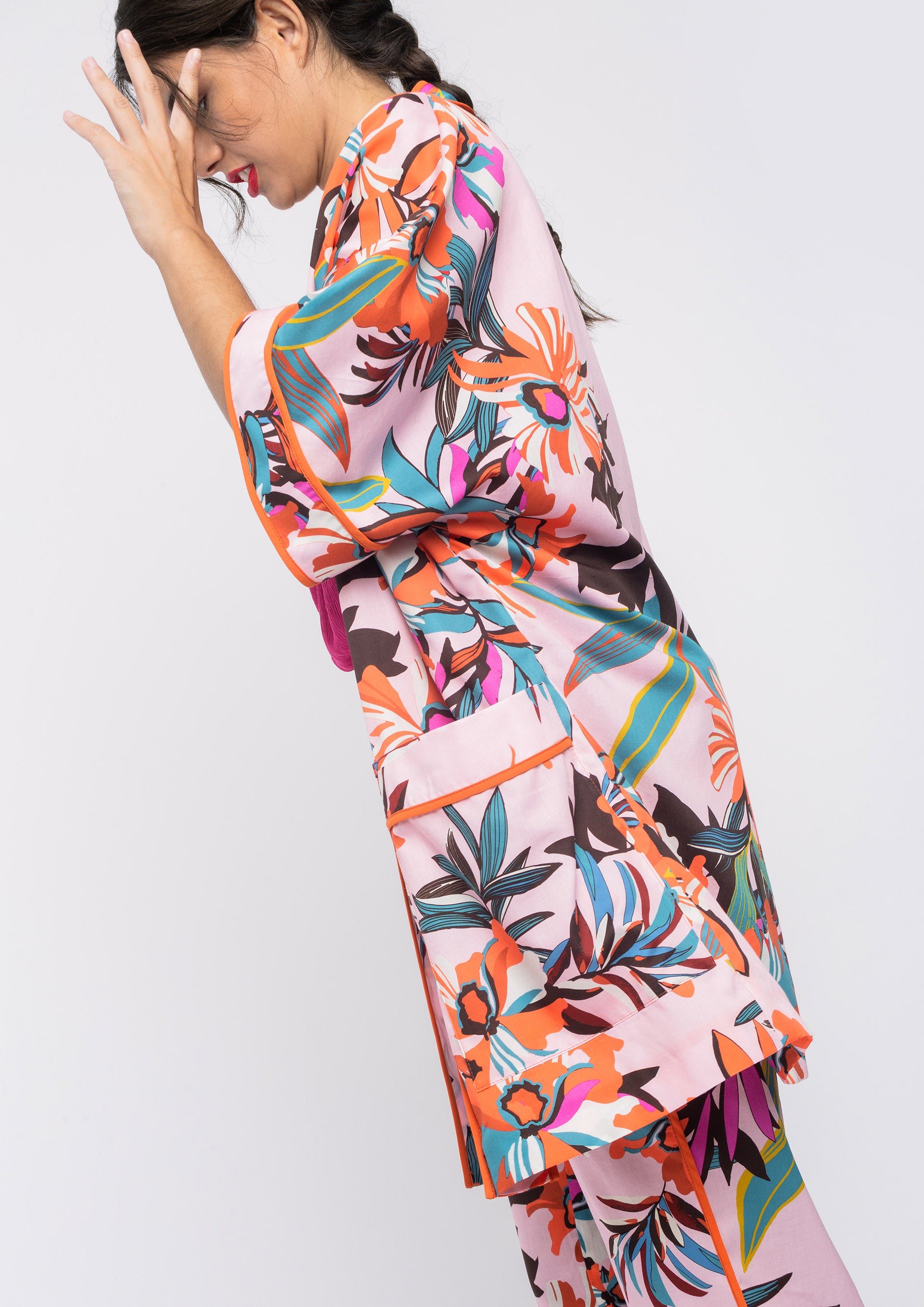 Kimono ALBA CONDE fluido estampado multicolor