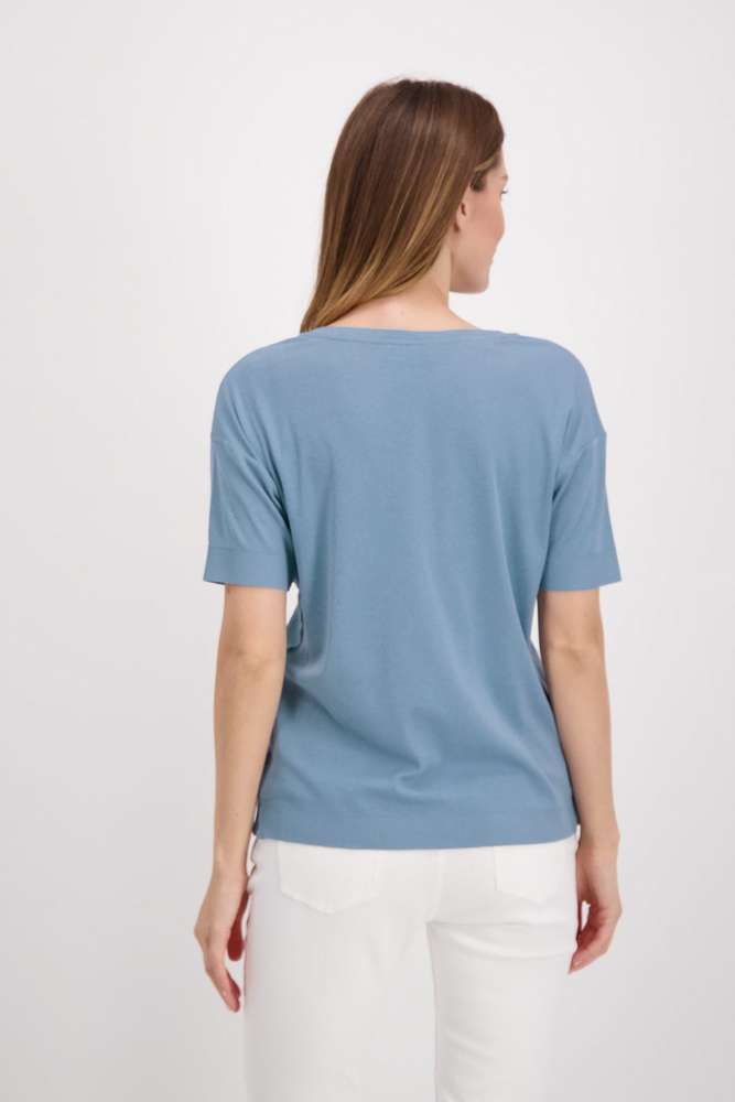 Camiseta MONARI punto ligero con cuello pico