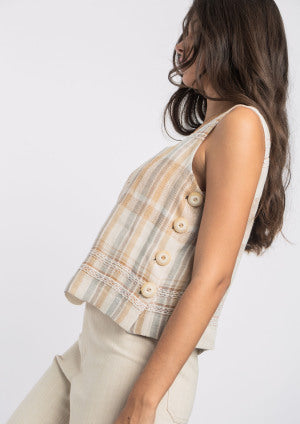 Top ALBA CONDE tirantes cuadros