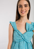 Top ALBA CONDE cuadro vichy azul