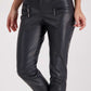 Faux leather skinny pants with false pockets