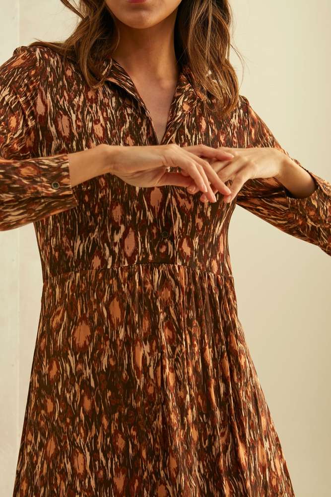 Vestido GUITARE largo estampado Fanny