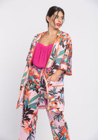Kimono fluide imprimé multicolore