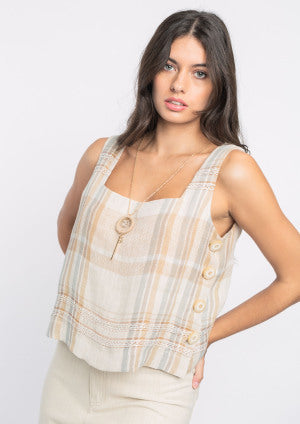 Top ALBA CONDE tirantes cuadros