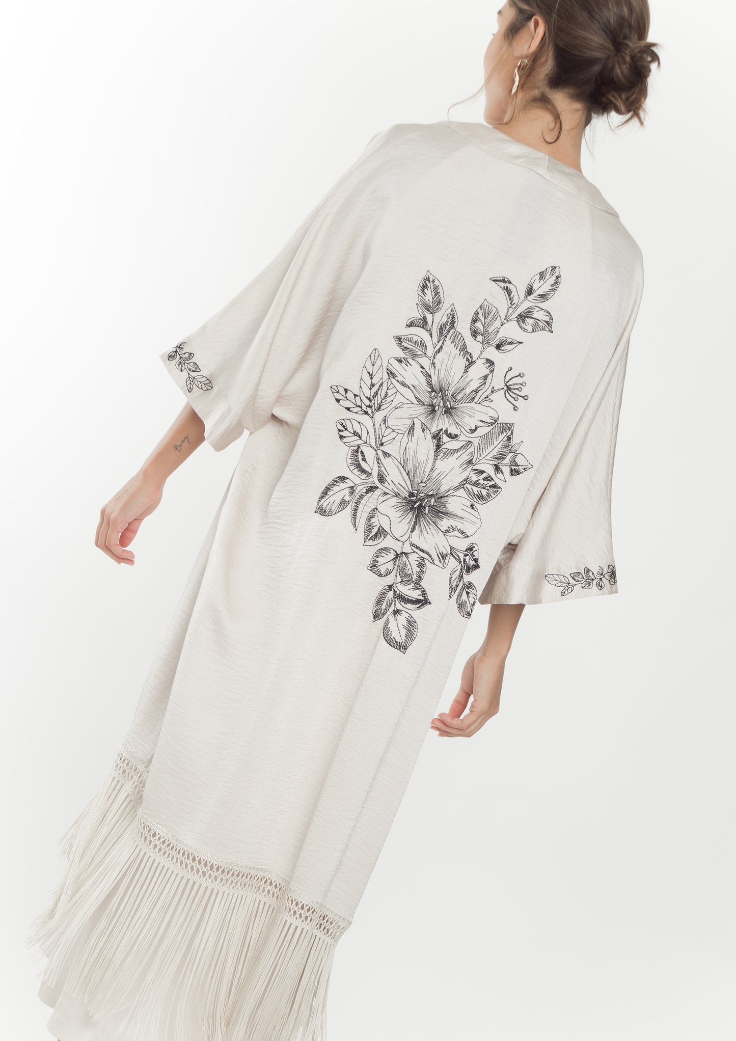 Kimono largo amplio satinado